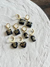 Load image into Gallery viewer, Sarso / Mustard Flower Huggie Earrings (Black) -3