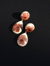 Load image into Gallery viewer, Verbena Flower Double Gem Drop Earrings