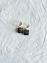 Load image into Gallery viewer, Sarso / Mustard Flower Huggie Earrings (Black) -1