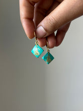 Load image into Gallery viewer, Sarso / Mustard Flower Huggie Earrings (Teal) -1