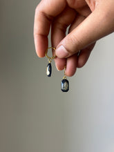 Load image into Gallery viewer, Sarso / Mustard Flower Huggie Earrings (Black) -4