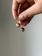 Load image into Gallery viewer, Sarso / Mustard Flower Huggie Earrings (Red) -2