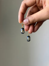 Load image into Gallery viewer, Sarso / Mustard Flower Huggie Earrings (Black) -4