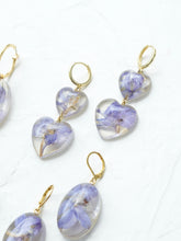 Load image into Gallery viewer, Larkspur Petal Double Gem Hoop Earrings -4