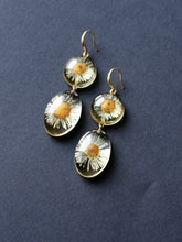Load image into Gallery viewer, Double Himalayan Daisy Long Hook Earrings