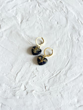 Load image into Gallery viewer, Sarso / Mustard Flower Huggie Earrings (Black) -3