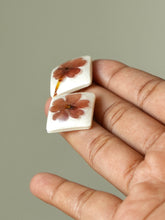 Load image into Gallery viewer, Verbena Flower Double Gem Stud Earrings (925 Silver)