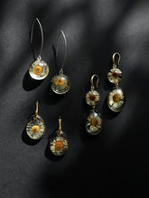 Load image into Gallery viewer, Himalayan Daisy Flower Double Gem Hook Earrings
