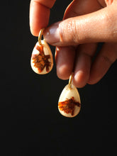 Load image into Gallery viewer, Orange Cosmos Flower Hoop Earrings