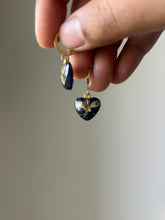 Load image into Gallery viewer, Sarso / Mustard Flower Huggie Earrings (Black) -3