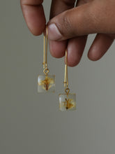 Load image into Gallery viewer, Sarso / Mustard Flower Kidney Hoop Earrings (Clear) -5