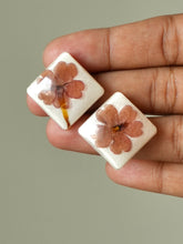 Load image into Gallery viewer, Verbena Flower Double Gem Stud Earrings (925 Silver)