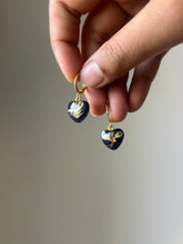 Load image into Gallery viewer, Sarso / Mustard Flower Huggie Earrings (Black) -3