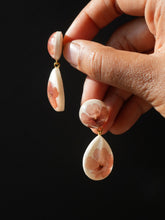 Load image into Gallery viewer, Verbena Flower Double Gem Drop Earrings