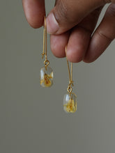 Load image into Gallery viewer, Sarso / Mustard Flower Kidney Hoop Earrings (Clear) -7