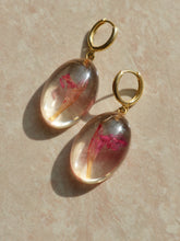 Load image into Gallery viewer, Scarlet Sage Flower Huggie Hoop Earrings