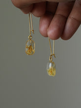 Load image into Gallery viewer, Sarso / Mustard Flower Kidney Hoop Earrings (Clear) -7