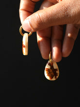 Load image into Gallery viewer, Orange Cosmos Flower Hoop Earrings