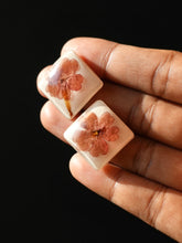 Load image into Gallery viewer, Verbena Flower Double Gem Stud Earrings (925 Silver)