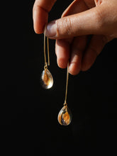 Load image into Gallery viewer, Blue Pea Petal Long Hook Earrings