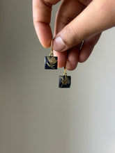 Load image into Gallery viewer, Sarso / Mustard Flower Huggie Earrings (Black) -1