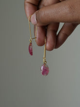 Load image into Gallery viewer, Bougainvillea Petal Kidney Hoop Earrings -6