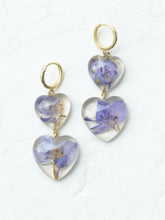 Load image into Gallery viewer, Larkspur Petal Double Gem Hoop Earrings -4