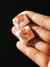 Load image into Gallery viewer, Verbena Flower Double Gem Stud Earrings (925 Silver)