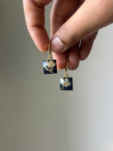 Load image into Gallery viewer, Sarso / Mustard Flower Huggie Earrings (Black) -1
