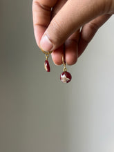 Load image into Gallery viewer, Sarso / Mustard Flower Huggie Earrings (Red) -2