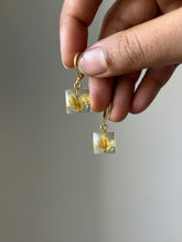 Load image into Gallery viewer, Sarso / Mustard Flower Huggie Earrings (Clear) -4