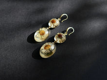 Load image into Gallery viewer, Himalayan Daisy Flower Double Gem Hook Earrings