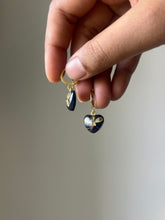 Load image into Gallery viewer, Sarso / Mustard Flower Huggie Earrings (Black) -3