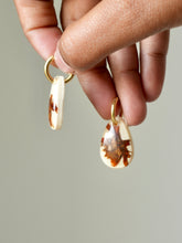 Load image into Gallery viewer, Orange Cosmos Flower Hoop Earrings