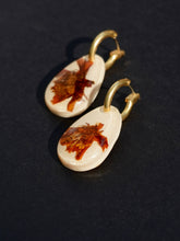 Load image into Gallery viewer, Orange Cosmos Flower Hoop Earrings