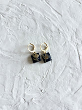 Load image into Gallery viewer, Sarso / Mustard Flower Huggie Earrings (Black) -1