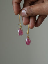 Load image into Gallery viewer, Bougainvillea Petal Kidney Hoop Earrings -6