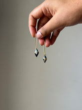 Load image into Gallery viewer, Sarso / Mustard Flower Kidney Hoop Earrings (Midnight) -2