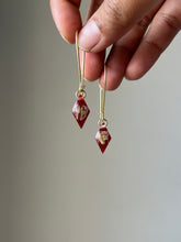 Load image into Gallery viewer, Sarso / Mustard Flower Kidney Hoop Earrings (Red) -5