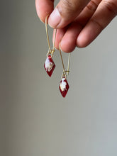 Load image into Gallery viewer, Sarso / Mustard Flower Kidney Hoop Earrings (Red) -5