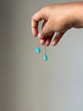 Load image into Gallery viewer, Sarso / Mustard Flower Kidney Hoop Earrings (Turquoise) -1