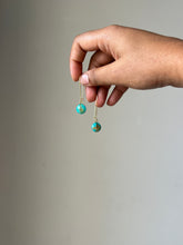 Load image into Gallery viewer, Sarso / Mustard Flower Kidney Hoop Earrings (Turquoise) -4