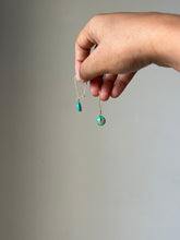 Load image into Gallery viewer, Sarso / Mustard Flower Kidney Hoop Earrings (Turquoise) -4