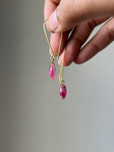 Load image into Gallery viewer, Bougainvillea Petal Kidney Hoop Earrings -5