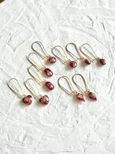 Load image into Gallery viewer, Sarso / Mustard Flower Kidney Hoop Earrings (Red) -5