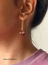 Load image into Gallery viewer, Sarso / Mustard Flower Kidney Hoop Earrings (Red) -5