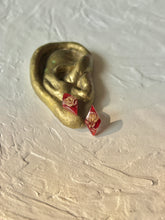 Load image into Gallery viewer, Sarso / Mustard Flower Stud Earrings (Red) -4