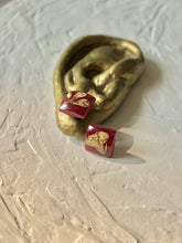 Load image into Gallery viewer, Sarso / Mustard Flower Stud Earrings (Red) -5