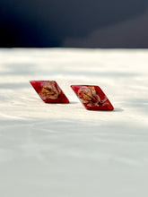 Load image into Gallery viewer, Sarso / Mustard Flower Stud Earrings (Red) -4