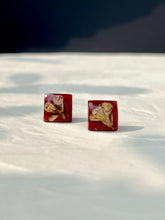 Load image into Gallery viewer, Sarso / Mustard Flower Stud Earrings (Red) -5